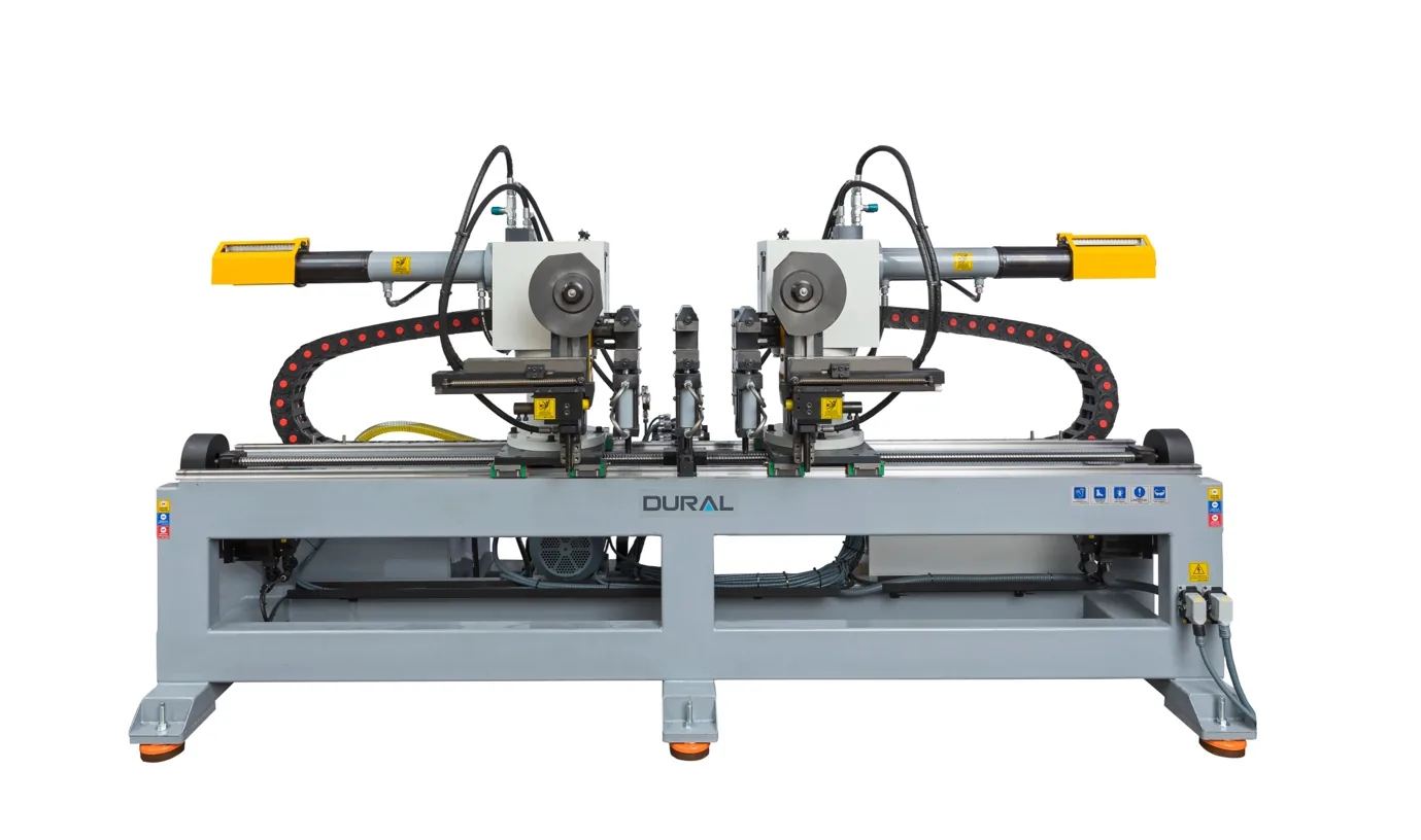 Detail view of the Gemini twin head tube bender clamping and tooling arrangement