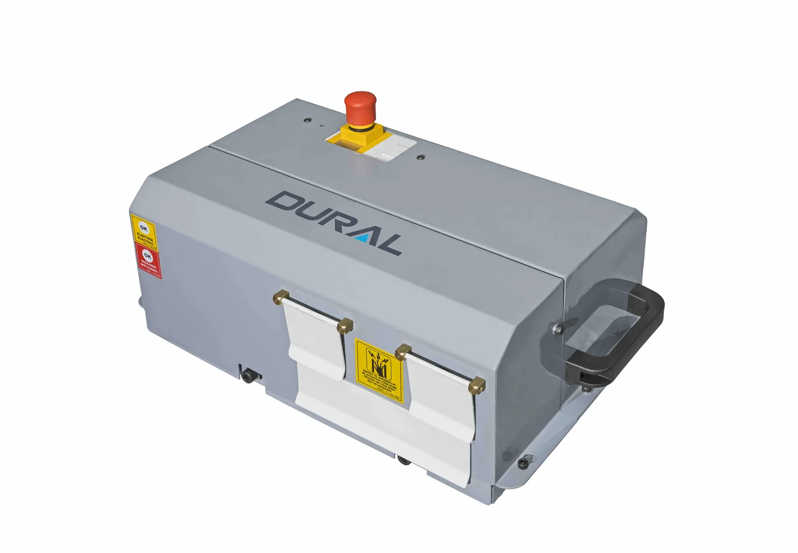 DuralBend tube deburring machine removing burrs from a cut tube end