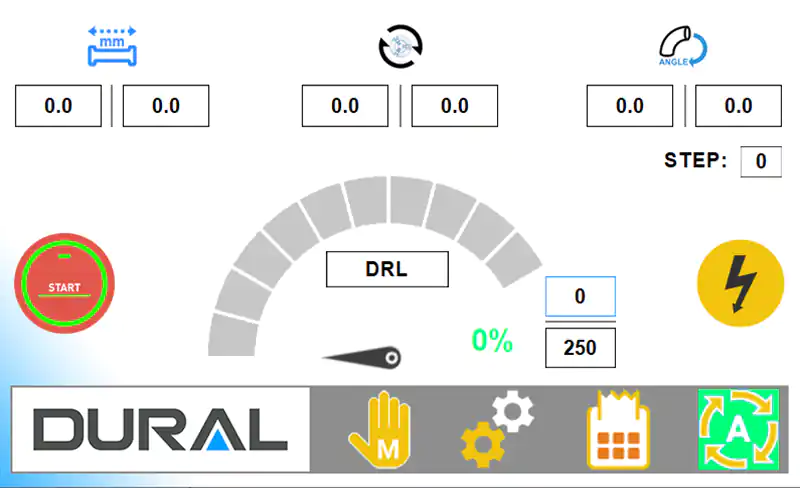 MyDural NC Controller automatic production screen
