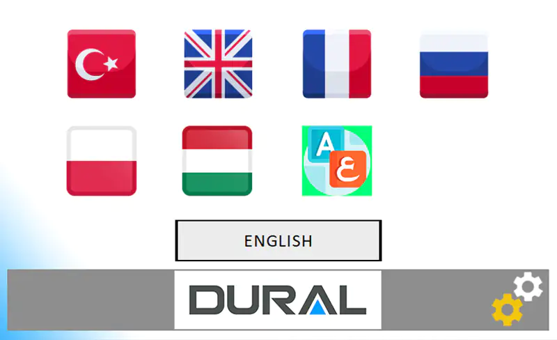 Multilingual language selection screen in MyDural NC Controller