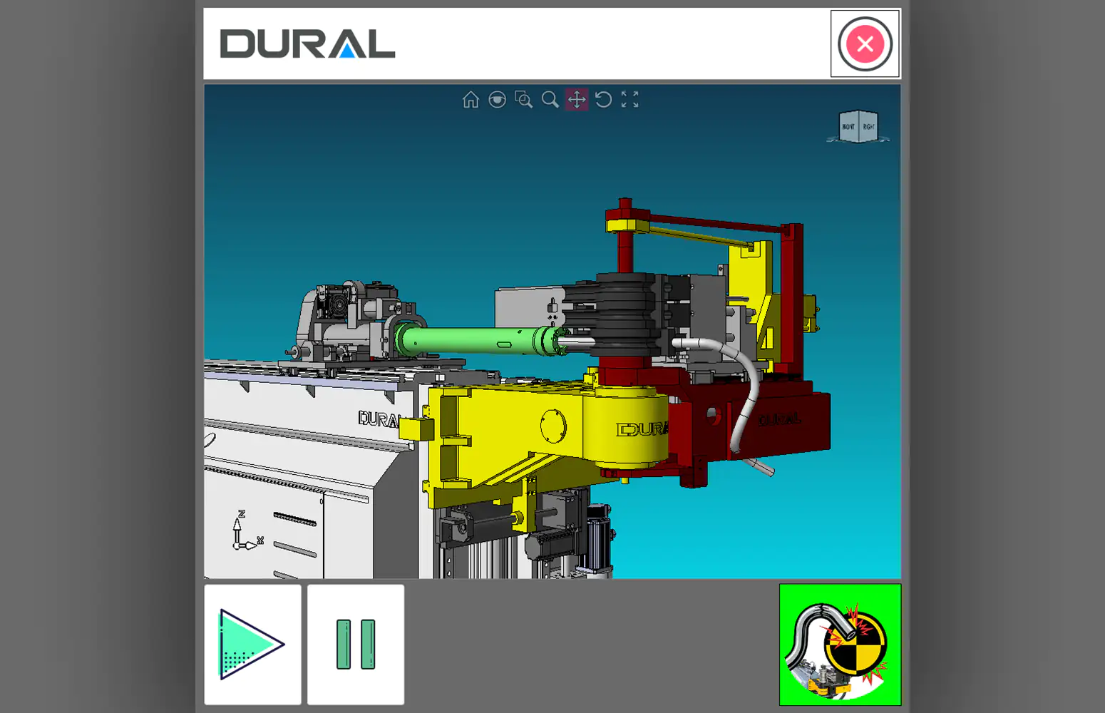 Interactive 3D collision detection in MyDural ETU
